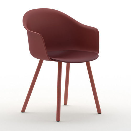 Restaurantstuhl / skandinavisches Design - Máni Armshell 4WL  - arrmet - für den Innenraum / Polypropylen / Gestell aus Esche