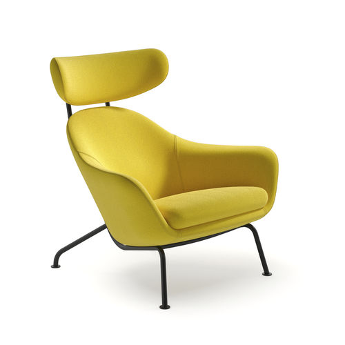 Moderner Sessel - Dopo - arrmet - Stoff / Leder / Stahl