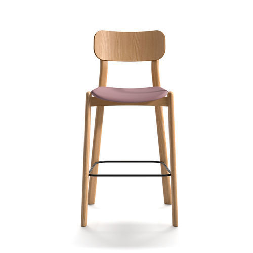 Moderner Barstuhl - Kiyumi Wood ST + Fixed cushion - arrmet - für den Innenraum / Stoff / Esche