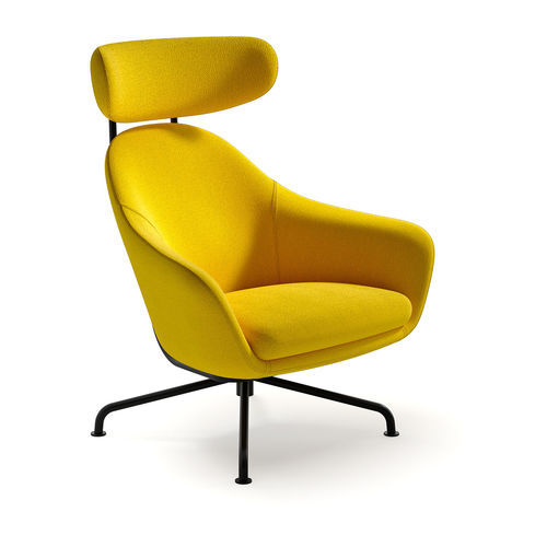 Moderner Sessel - Dopo - arrmet - Stoff / Leder / Chromstahl