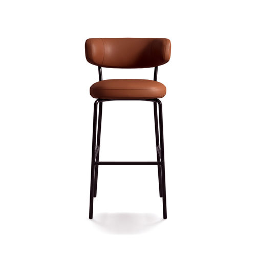 Moderner Barhocker - Bold Soul ST - arrmet - Leder / Stoff / Gestell aus verchromtem Metall