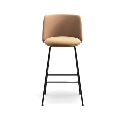 Moderner Barhocker - Pure Belle 4L - arrmet - Leder / Stoff / mit Fußstütze