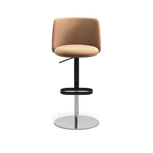 Moderner Barhocker - Pure Belle ST ADJ - arrmet - Leder / Stoff / Gestell aus Stahl