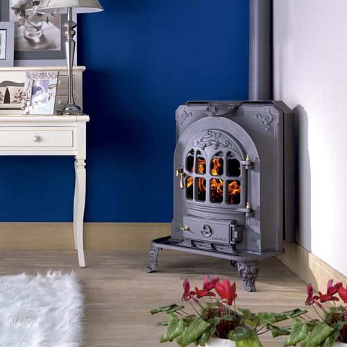 Holz-Kaminofen - SALAMANDRA - Lacunza - 9 kW / Ecken / traditionell