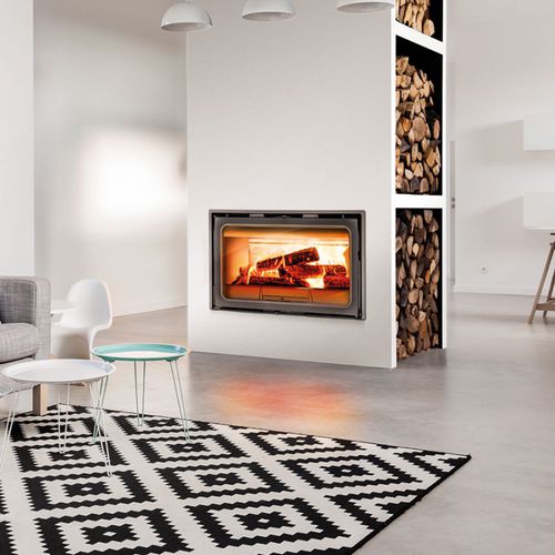 Holzkamin - IF-800 - Lacunza - Einbau / Einseitig / geschlossene Feuerstelle