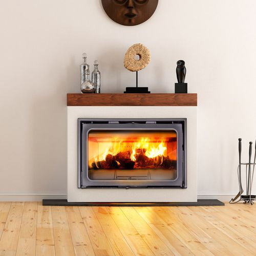Holzkamin - IV-800 - Lacunza - bodenstehend / Einseitig / geschlossene Feuerstelle