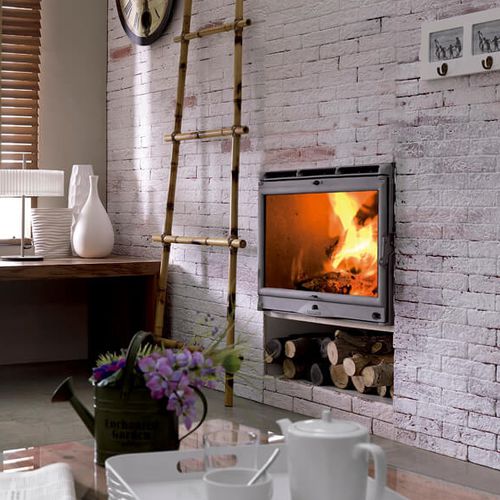 Holzkamin - NERE - Lacunza - Einbau / Einseitig / geschlossene Feuerstelle