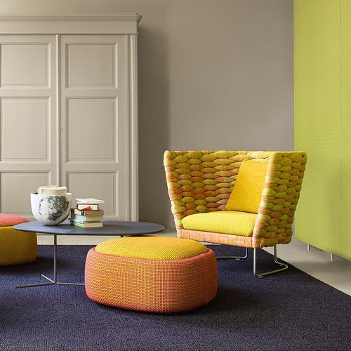 Moderner Sessel - AMI - PAOLA LENTI - Stoff / Edelstahl / für Garten