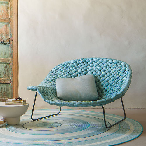 Moderner Sessel - SHITO - PAOLA LENTI - Stoff / Edelstahl / grau