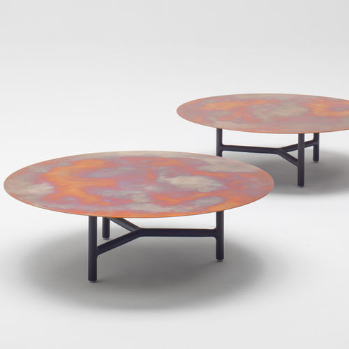 Moderner Couchtisch - NESSO - PAOLA LENTI - Holz / Aluminium / Marmor