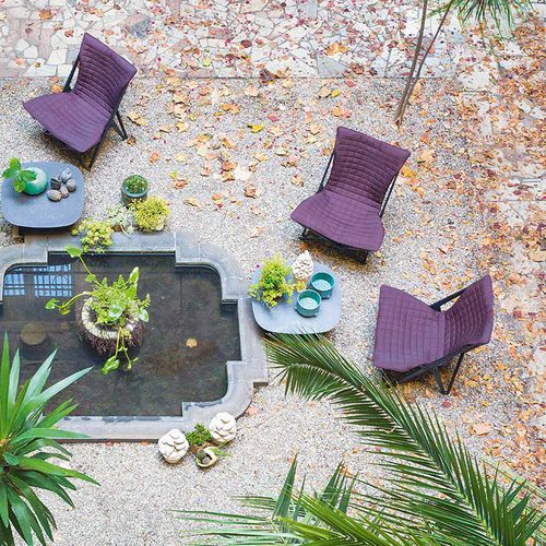 Moderner Sessel - LELLA - PAOLA LENTI - Stoff / Wenge / Edelstahl