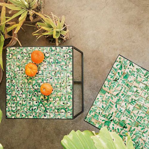 Moderner Beistelltisch - COCCI - PAOLA LENTI - Edelstahl / quadratisch / für Privatgebrauch