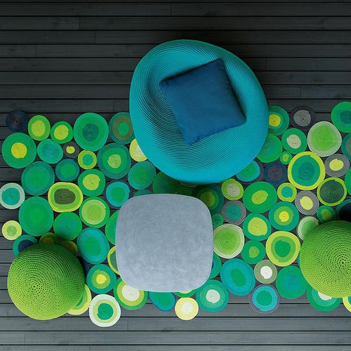 Moderner Beistelltisch - GIRO - PAOLA LENTI - Edelstahl / Stein / Beton