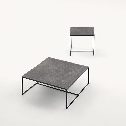 Moderner Beistelltisch - LIO - PAOLA LENTI - Edelstahl / quadratisch / für Privatgebrauch