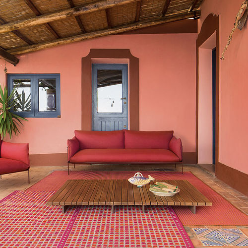 Moderner Couchtisch - SUNSET - PAOLA LENTI - Wenge / Stahl / Marmor