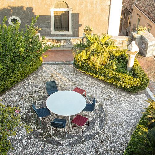 Moderner Esstisch - PLANO - PAOLA LENTI - Holz / Beton / rechteckig