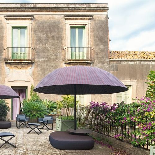 Runder Sonnenschirm - BISTRÒ - PAOLA LENTI - mit Zentralmast / Stoff / Aluminium