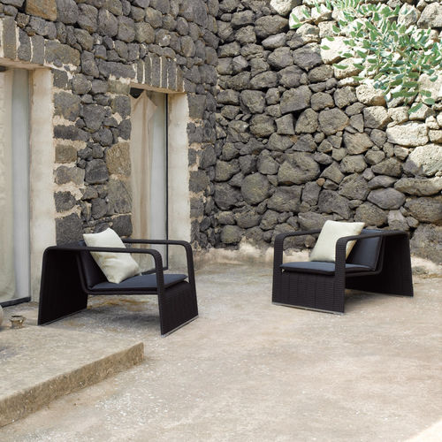 Moderner Sessel - FRAME - PAOLA LENTI - Kordel / Aluminium / Edelstahl