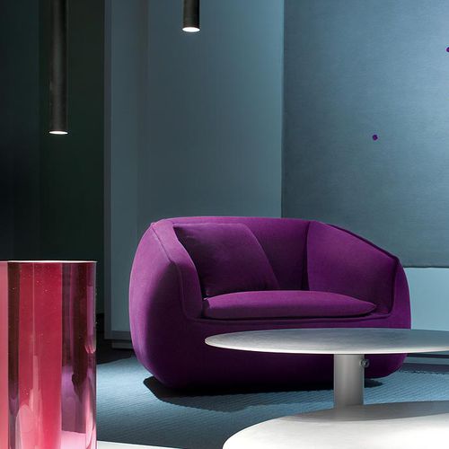 Moderner Sessel - BASK S - PAOLA LENTI - Stoff / Holz / Polyester