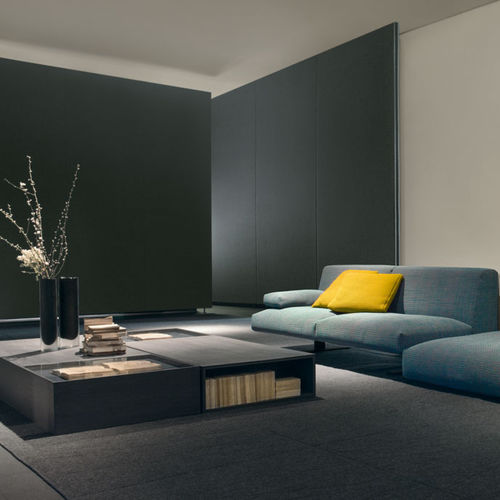 Moderner Couchtisch - EDEL - PAOLA LENTI - Holz / Glas / rechteckig