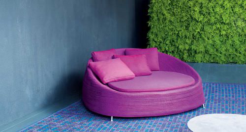 Moderne Récamiere - AFRA - PAOLA LENTI - Polyurethanschaum / Gestell aus rostfreiem Edelstahl / für Garten
