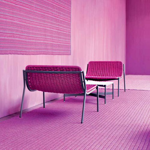 Moderner Kaminsessel - BAIA - PAOLA LENTI - Kordel / Stoff / Edelstahl