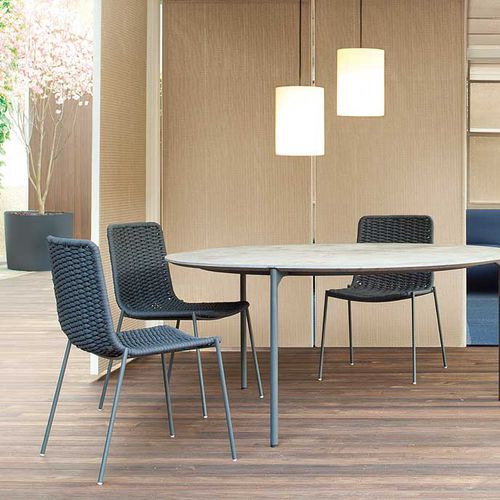 Moderner Stuhl - KITI - PAOLA LENTI - für Außenbereich / Stoff / Kordel