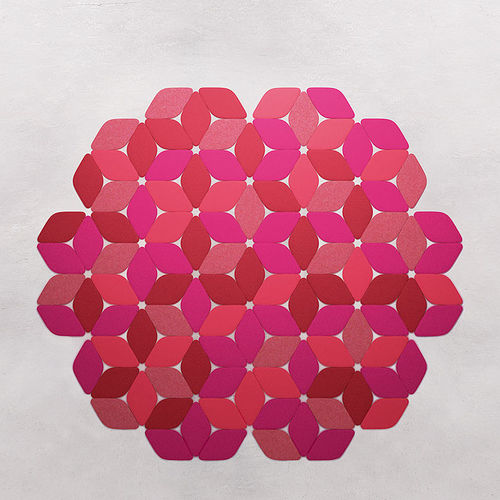 Moderner Teppich - KALEIDOSCOPE - PAOLA LENTI - mit geometrischen Motiven / einfarbig / Wolle