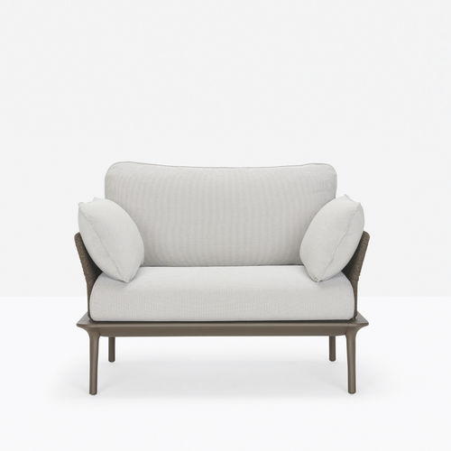 Moderner Sessel - REVA TWIST REVA-2_P - PEDRALI - Stoff / Kordel / mit abnehmbarem Kissen