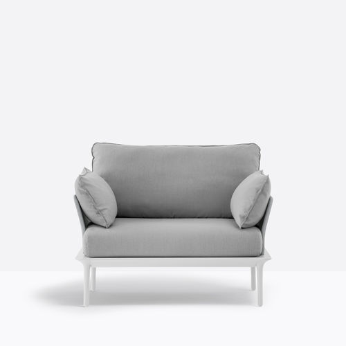 Moderner Sessel - REVA_P - PEDRALI - Stoff / mit abnehmbarem Kissen / grau