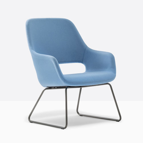 Moderner Sessel - BABILA COMFORT 2749 - PEDRALI - Stoff / Stahl / blau