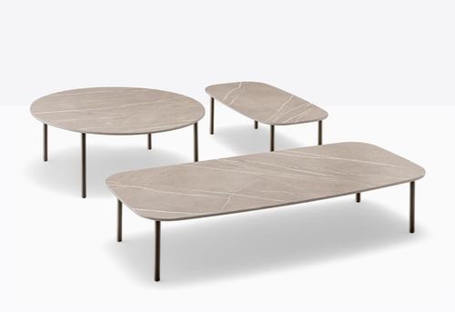 Moderner Couchtisch - buddy - PEDRALI - Laminat / Gestell aus Aluminium / rechteckig