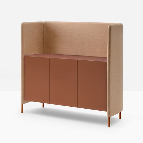 Modernes Sideboard - buddyhub BDM002/140 - PEDRALI - Aluminium / Leder / Laminat