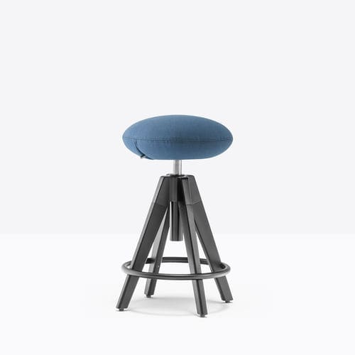 Moderner Bürohocker - arki-stool ARKW8/2 - PEDRALI - Stoff / Gestell aus Eiche / Gestell aus Stahl