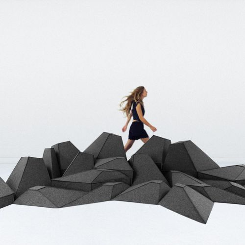 Sitzkissen / originelles Design - LES ANGLES - SMARIN - Wolle / modular / stapelbar
