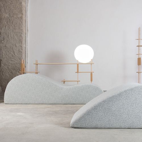 Sonnenliege / organisches Design - DUNES - SMARIN - Stoff / für Garten / für öffentliche Bereiche