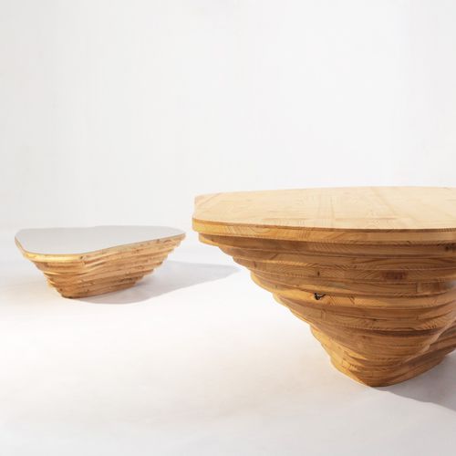 Couchtisch / organisches Design - LIVINGISLAND - SMARIN - Holz / modular / für professionellen Einsatz