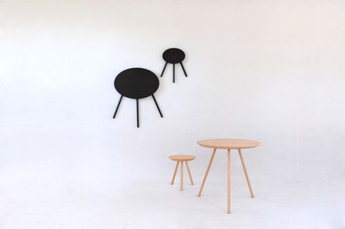 Moderner Hocker - 2D - SMARIN - Holz / klappbar / schwarz