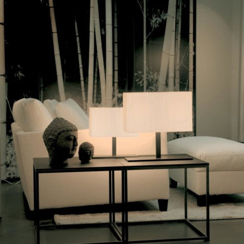 Tischlampe - TOSCA - PENTA - Nickel / Stoff / Plexiglas®