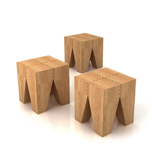 Moderner Hocker - ZIGZAG DMF/006 - Itlas - Massivholz