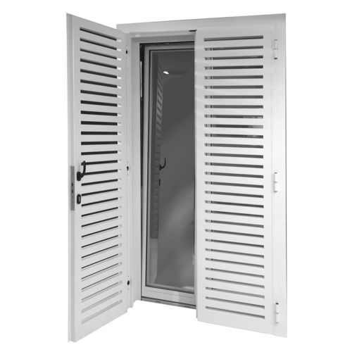 Einflügeliger Fensterladen - Nusco - Lamellen / galvanisiertem Stahl / Holzoptik