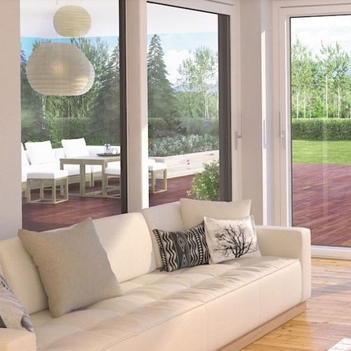 Glasschiebetür - AURA 82 - SPI - Hebe-Schiebe / PVC / mit Doppelverglasung