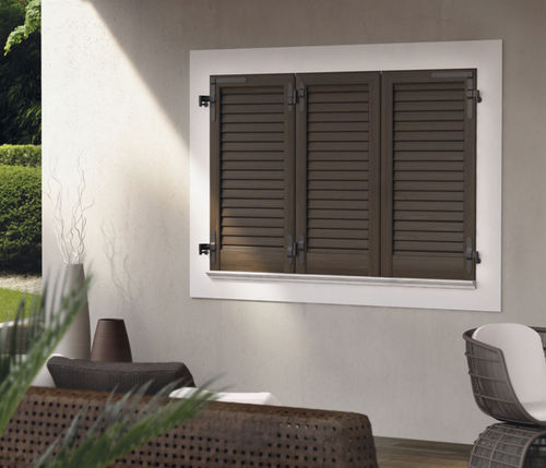 Faltbarer Fensterladen - LUMIA QUADRA - SPI - Lamellen / Aluminium / Holzoptik