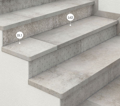 Feinsteinzeug-Stufe - type L - Rosa Gres - für Pool / rutschfest