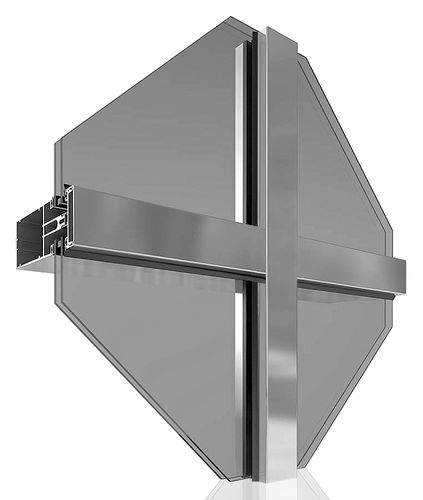 Vorhangfassade / freitragende Struktur - MC60  - Laminex - aus Aluminium und Glas