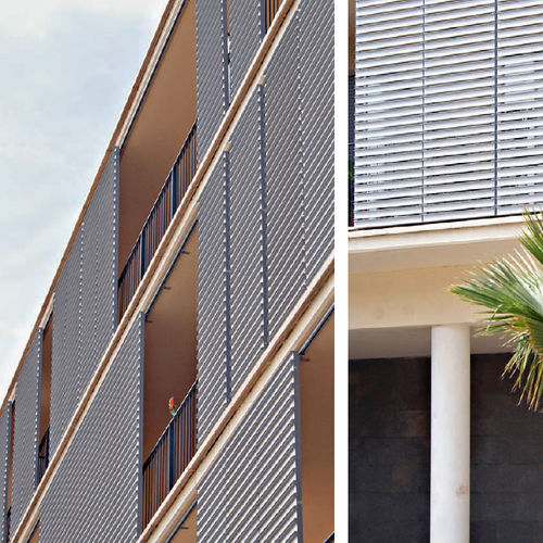 Schiebe-Fensterladen - DUFIX 80U - Durmi - Lamellen / Aluminium / für Fassade