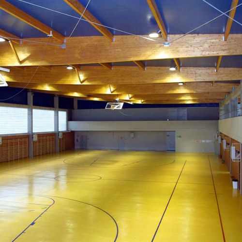 Holz-Dachstuhl / Lamellen - POLIDEPORTIVO EN SODUPE - Lanik - Zimmerei / für Gewerbegebrauch