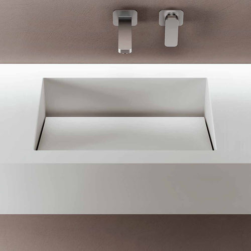 Eingebautes Waschbecken - FAUST - PLANIT - Corian® / mit integrierter Waschtischplatte / rechteckig