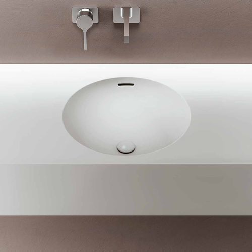 Eingebautes Waschbecken - IBIS - PLANIT - Corian® / mit integrierter Waschtischplatte / rechteckig