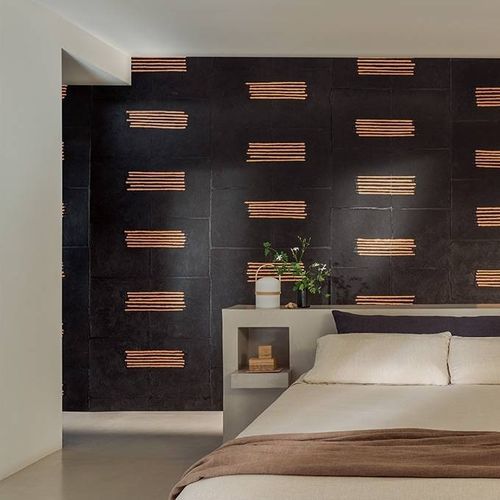 Moderne Tapete - Hanji - Elitis - mit geometrischen Motiven / Farbe anpassbar / Vlies